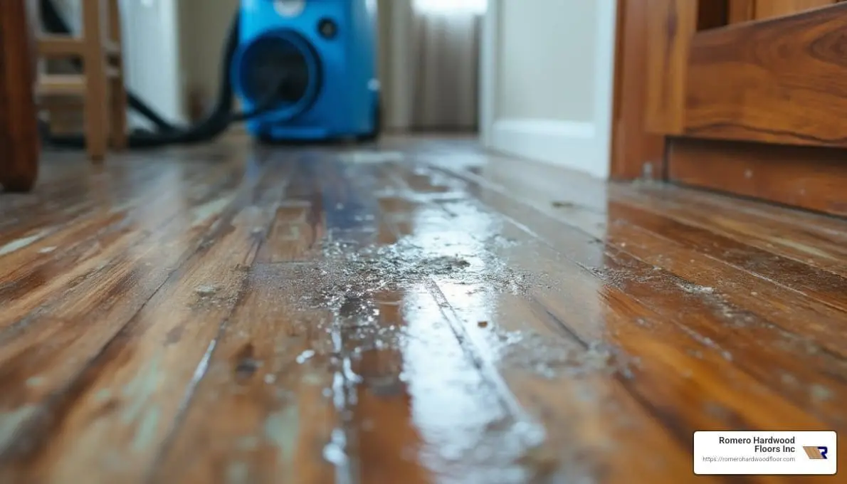 Hardwood floor water damage repair
