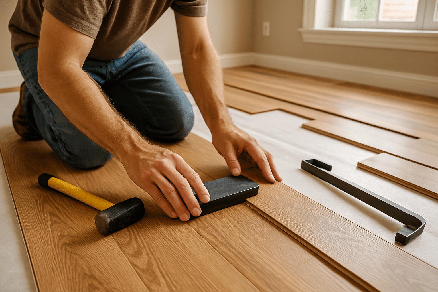 Affordable laminate flooring installation