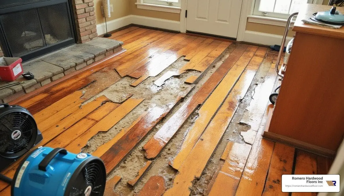Fix wood floor water damage