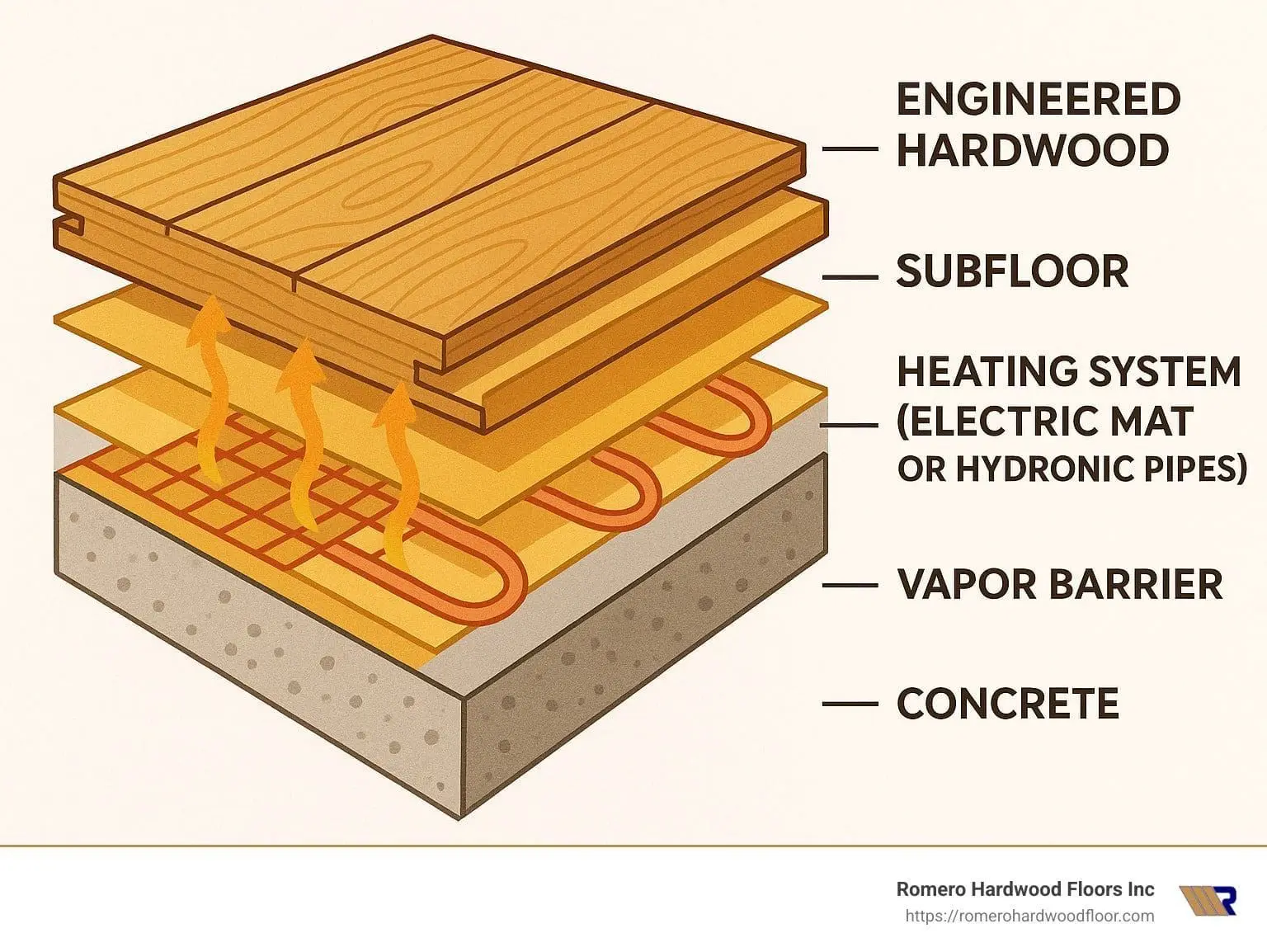 heated hardwood floors on concrete