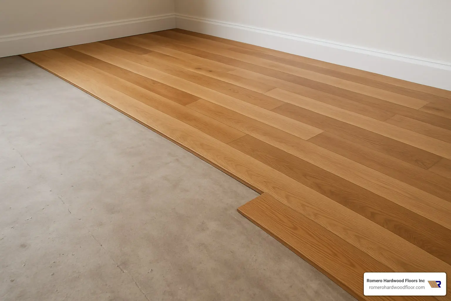 hardwood floor on a slab