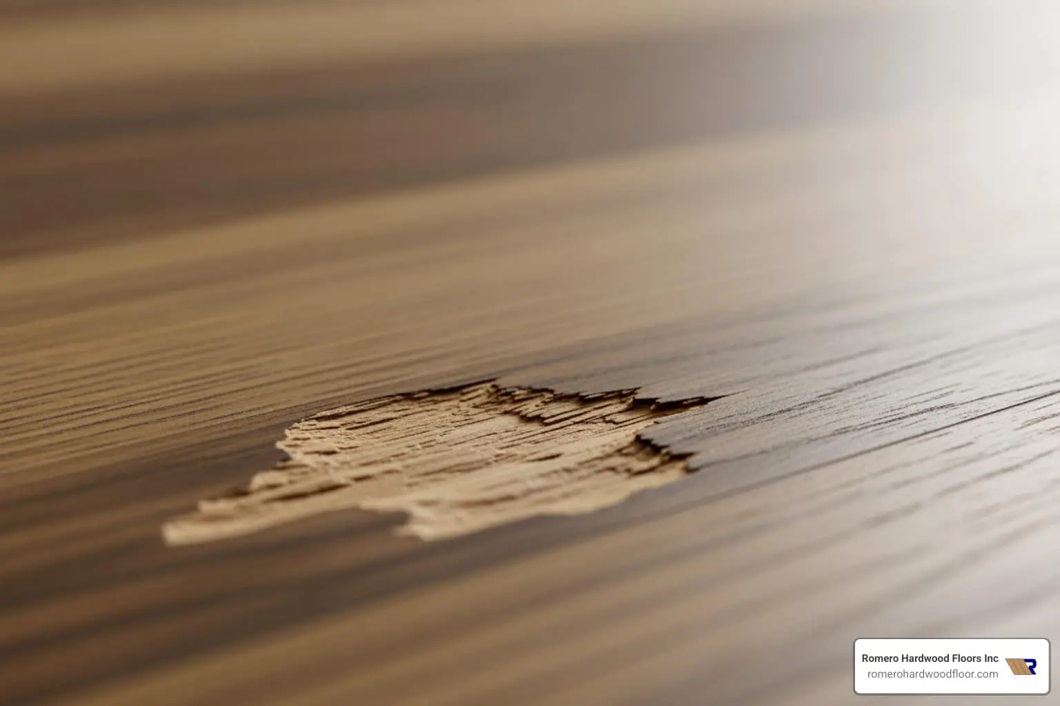 chip in wooden floor