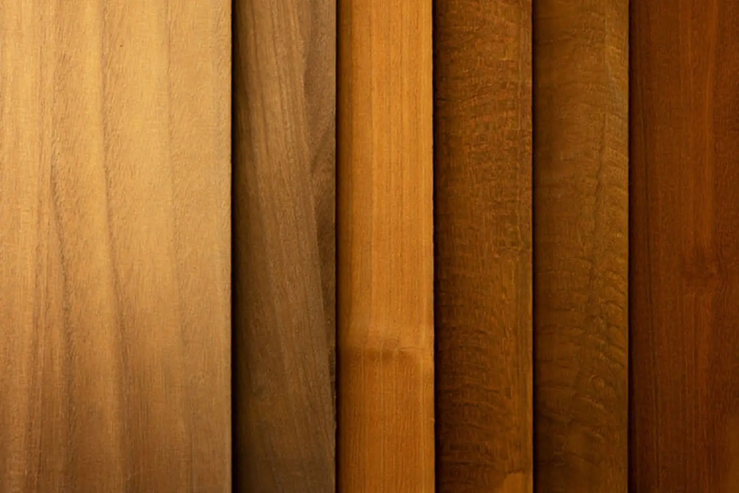Wood stain color samples showing a range of tones to help homeowners choose the right hardwood floor stain color