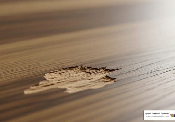 chip in wooden floor