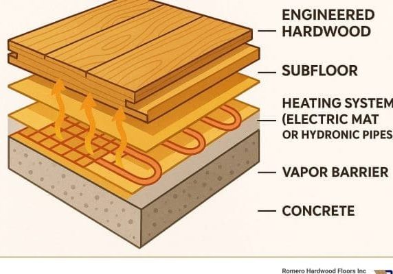heated hardwood floors on concrete