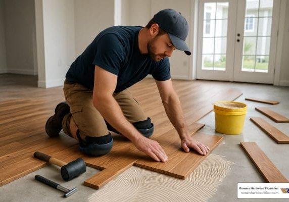 how to install hardwood flooring on concrete slab